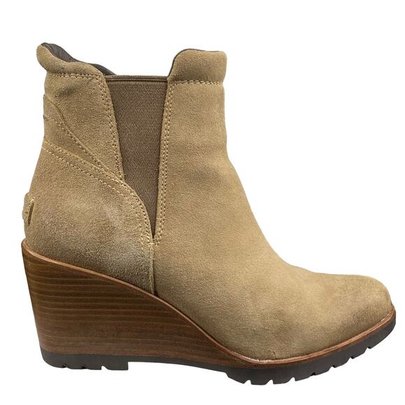 Sorel Women's After Hours Chelsea Tan Suede Wedge Ankle Boot Size US 9.5 - Picture 1 of 12
